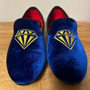 Ferucci‎ blue diamond velvet loafers